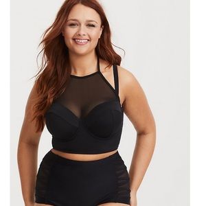TORRID HALTER MESH PUSH-UP STRAPLESS BIKINI TOP